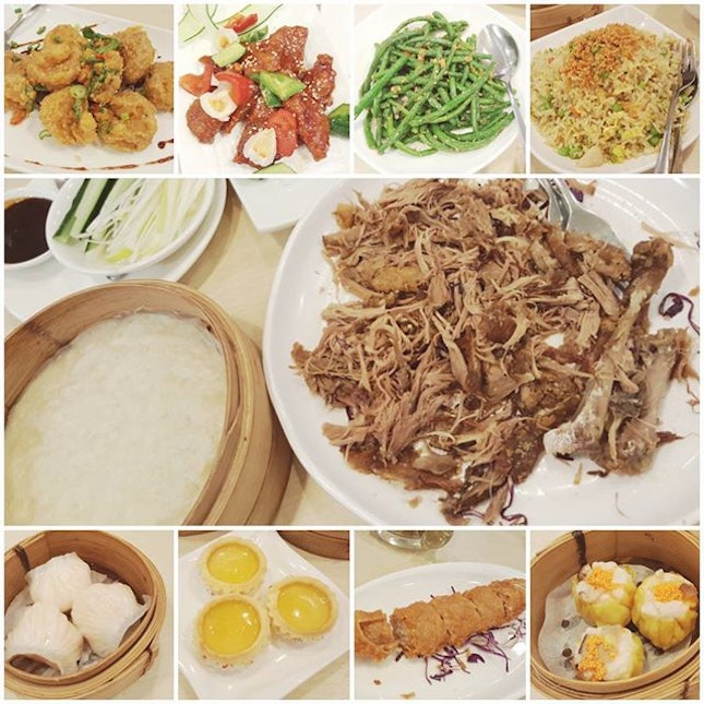 fragrant crispy duck peking style, dishes and dimsum with the family to end the weekend!