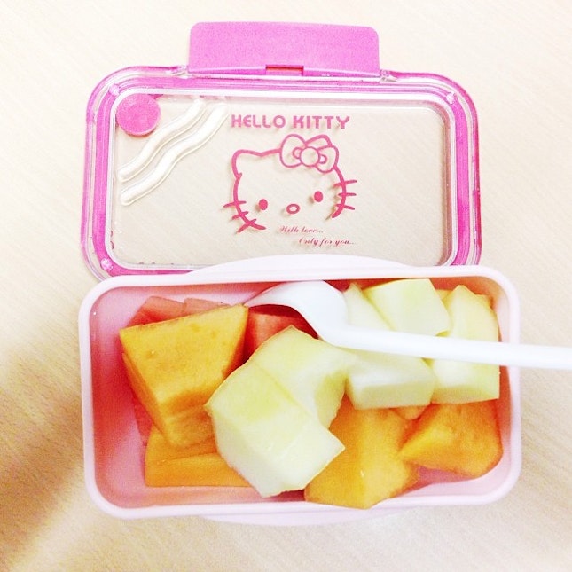 Today's lunch: fruit tub!