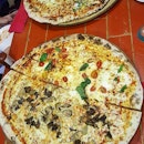 Big meetup with two portions of 21" XXL Pizzas ($55 for Classic toppings, $62 for special).