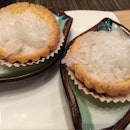 Egg Tarts Topped With Coconut & Birds eat