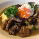 Mushrooms, polenta and a slow cooked egg.