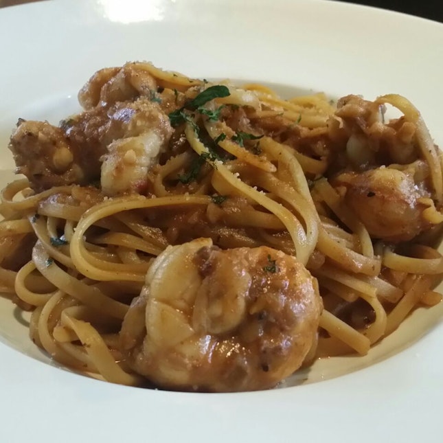 Creamy Slipper Lobster With Linguine 