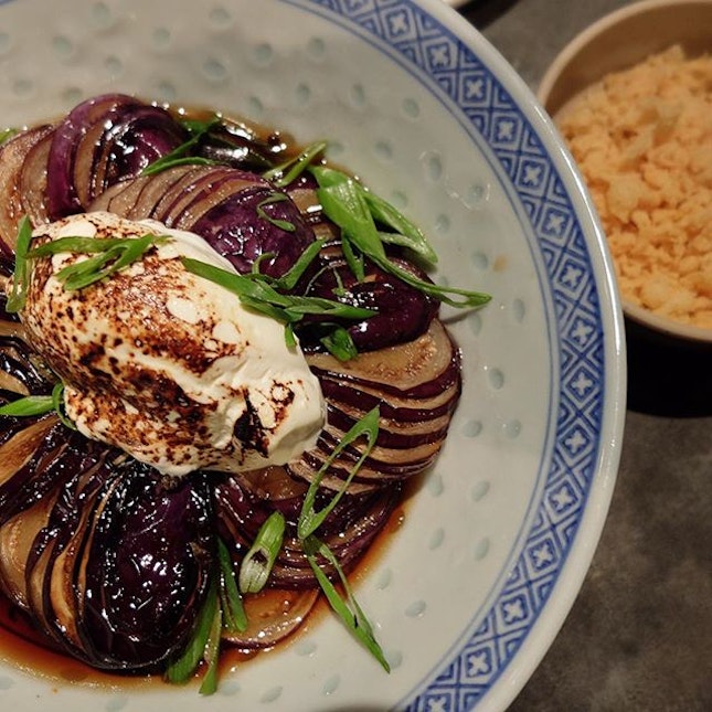 These baby eggplants are cut in a flower fashion which allows these squash to have a full body spa in the sweet- savory donburi sauce.