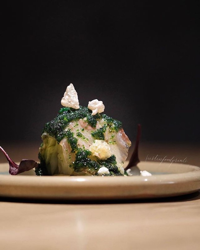 Salted Baked Cabbage (part of 5 course lunch at $55++).