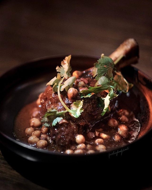Lamb Shank with Sauce Merah and Chick Pea.