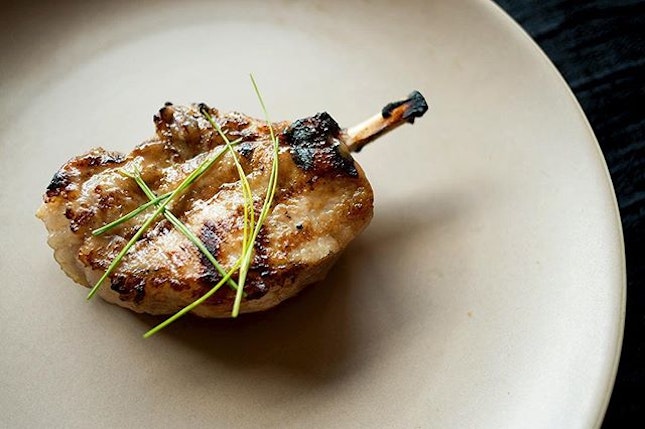 That Iberico pork chop with a umeboshi glaze and leek shoots by @adriftbydavidmyers .