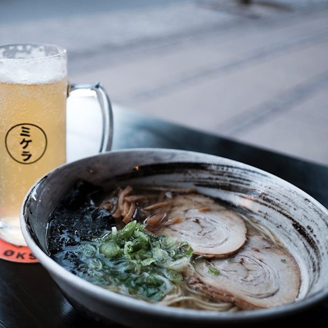 Their signature broth with Yuzu; I paired it with the @mikkellerbeer Yuzu Gose, but of course.