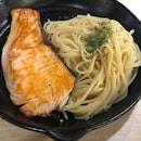 Aglio Olio With Grilled Salmon ($10.90)