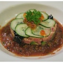 Spicy Tuna Tartare - a creative version of Tuna Tartare with charred Mexican Salsa and Korean Seaweed.