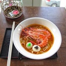 For prawn noodles, I would go for the soup first.