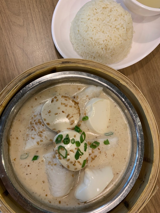 Steamed Fish With Tofu In Sesame Sauce