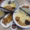Pan Mee w/ Fried Chicken Cutlet and Pork Belly ($7.80 Each)