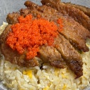 Pork Chop Fried Rice with Fish Roe