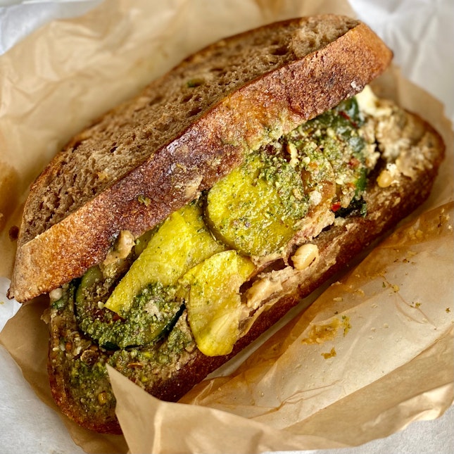 Baba Ganoush with Zucchini Sandwich