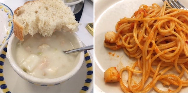 Clam Chowder & Scallop Spaghetti 🍝