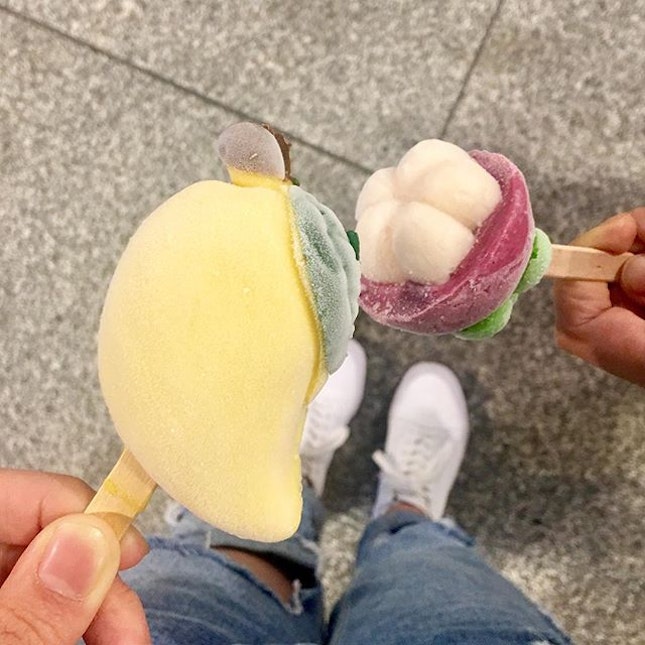 D042 I-Bing's Mango and Mangosteen Ice Cream 💕These cuties are in shaped of its fruit flavour!