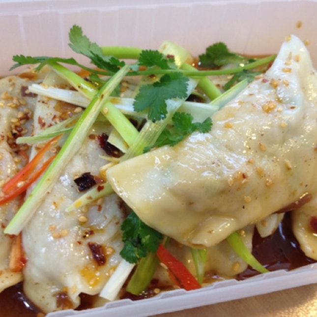 Chicken and Chives Dumpling with Chilli Oil Broth
