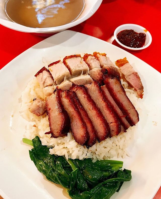 One of my fav hawker foods is charsiu and roasted pork rice!