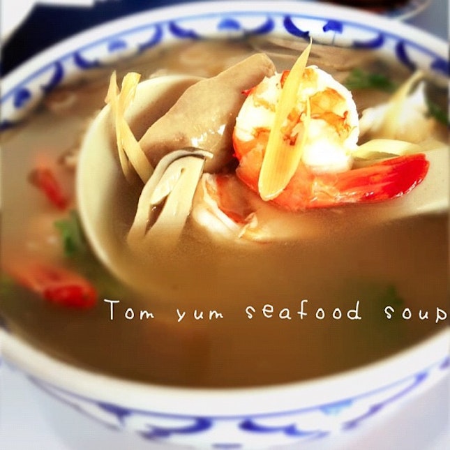 Tom yum seafood soup. Love the gorgeous shades of orange