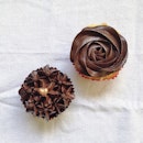Chocolate Valrhona ($5.80) and chocolate peppermint ($6.80) cupcakes.