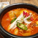 Kimchi Jjigae with Seafood &Dumplings!