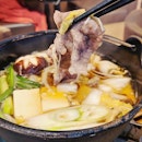 Some Wagyu is cooking :) #japanesefood  #fluffyunicorn🦄 #2018❤️ #throwback #sukiyaki #burpple #burpplesg