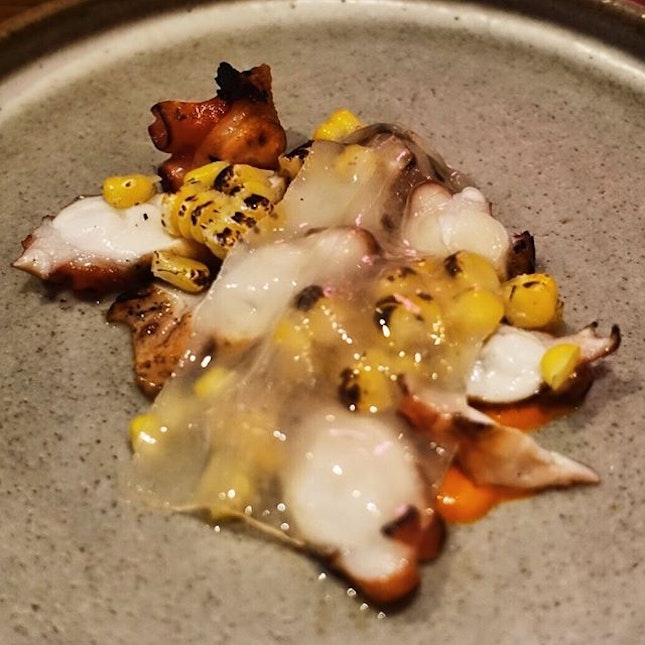 Fremantle octopus, quandong and sweet corn.