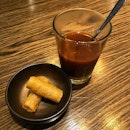 Thai tea and pork floss rolls to end our  amazing evening!