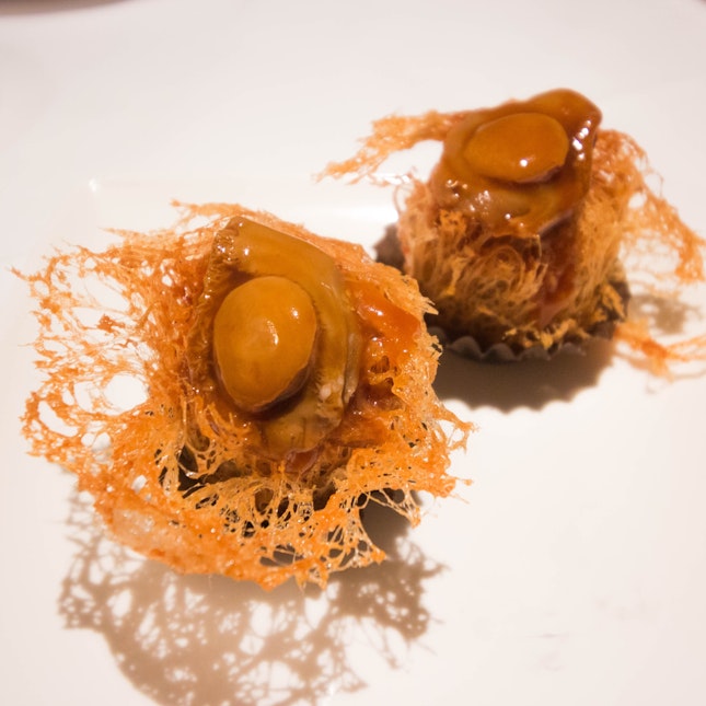 A Signature Dish of Wan Hao: Yam With Abalone and Scallop ($11/2 Pieces)