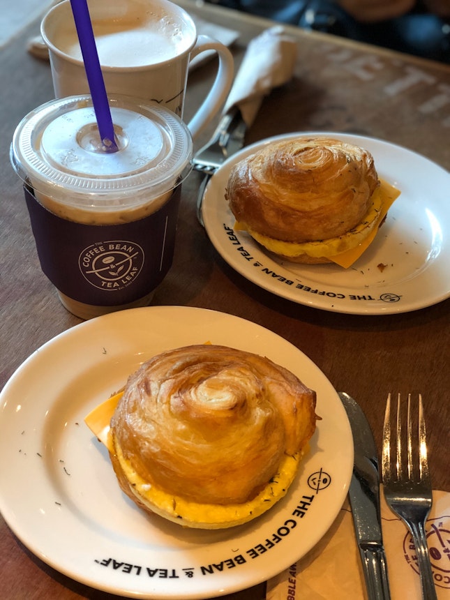 Coconut Latte & Croissant W/ Cheese And Egg ($10/2 Sets)