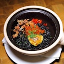 [Kilo Kitchen] - The Squid Ink Rice ($29) serves in claypot is defintiely eye catching but its only for plating purposes only.
