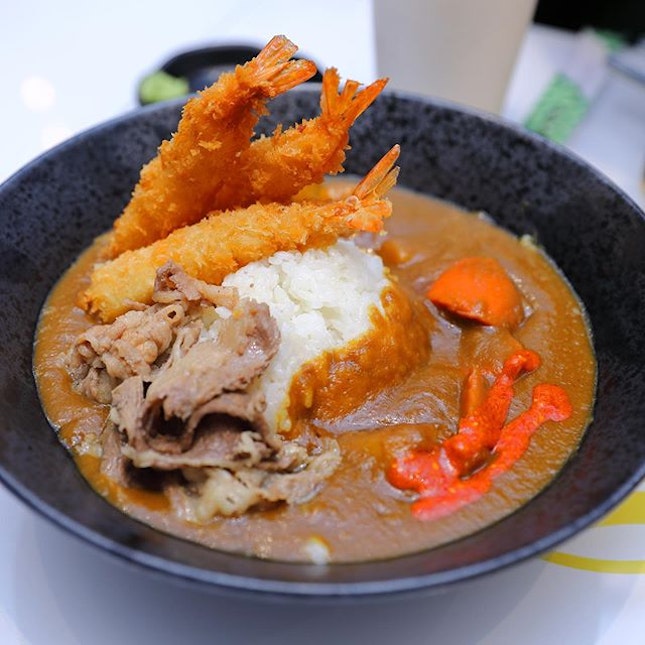 [Sora Boru] - If you want something more filling, you can go for the CurryBoru which can be paired with a choice of deep-fried meat or seafood, such as Chicken Katsu ($6.50/$10.90), Breaded Ebi ($6.50/$10.90).