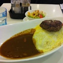 Hamburger Steak Omelette Curry Rice