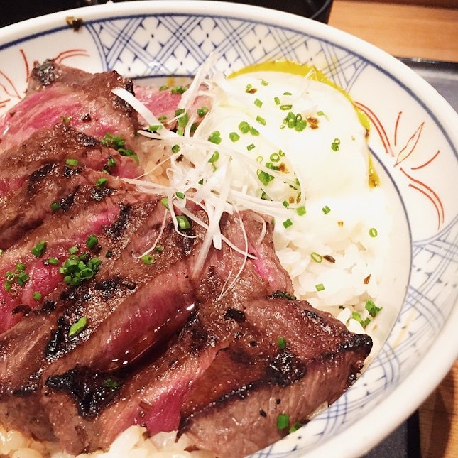 FAT COW DONBURI (char- grilled wagyu w onsen egg) a bowl of goodness I will not forget!