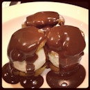 Profiteroles....and then i died with the chocolate sauce...#melbourne #guillaume #winter #dessert #profiteroles