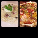 Carbonara and Shook Pizza 😘 #dinner #foodies #foodporn #instafood #instadaily #picoftheday #likeforlike