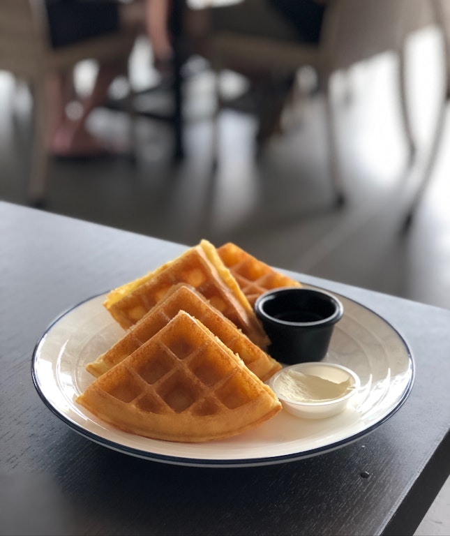 Full Waffle with Sea Salt Butter & Syrup ($10.80)