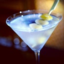 #Martini with blue #cheese-stuffed #olives.