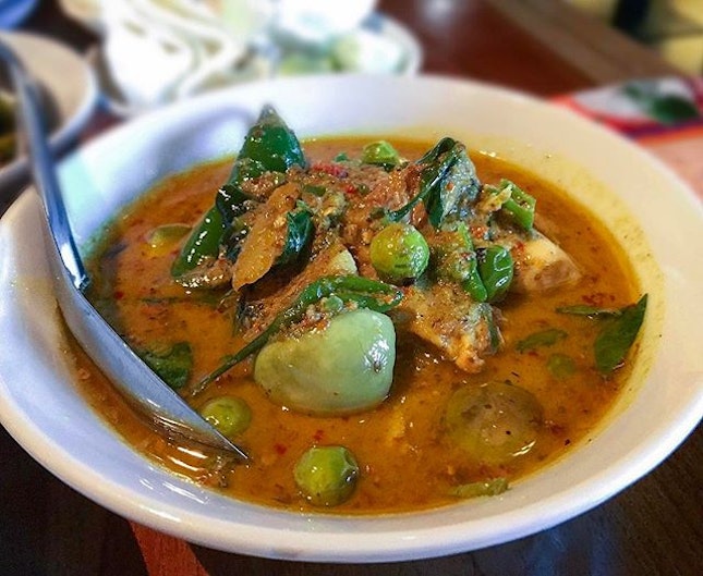 Who else eats green curry for the different kinds of eggplants?