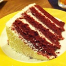 Red Velvet Cake Topped With Coconut