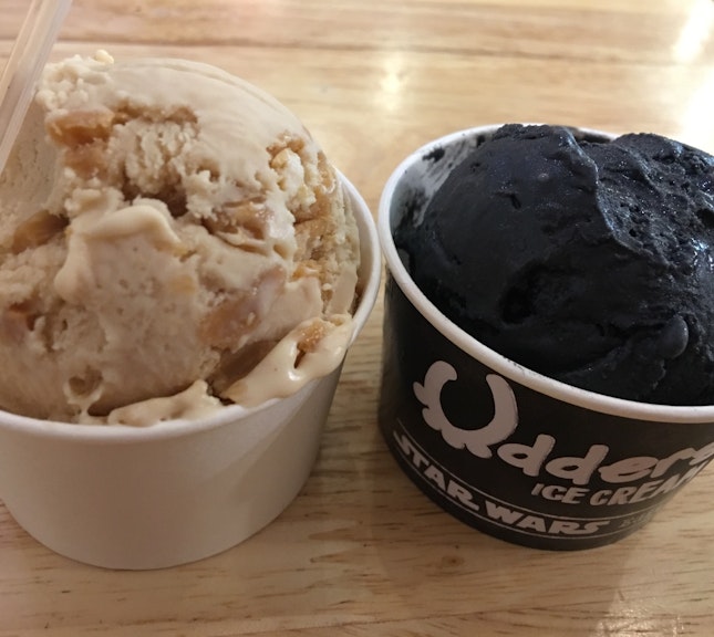 Peanut Butter, Dark Vanilla Ice Cream