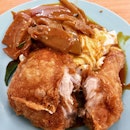 Fried Chicken With Sambal Sotong & Chee Cheong Fun
