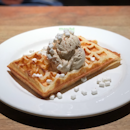 plain waffles & maple walnut ice cream